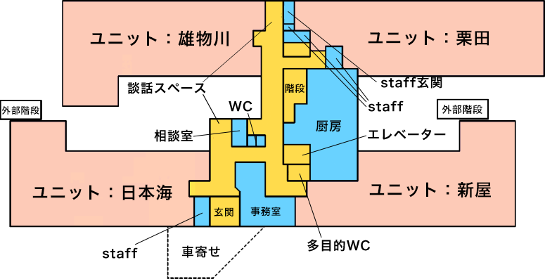 イラスト：フロアマップ　1階